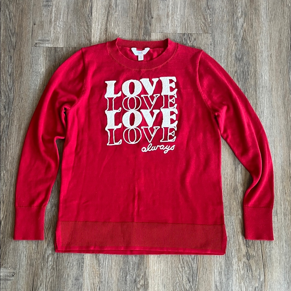 Red Love Graphic Sweater